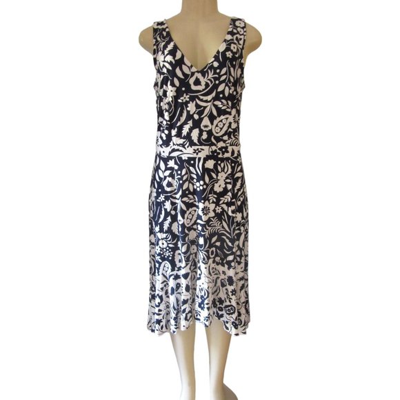 Boden Dresses & Skirts - Boden Women's Navy Blue White Elisa Floral Jersey Knit Sleeveless Dress Size 8R